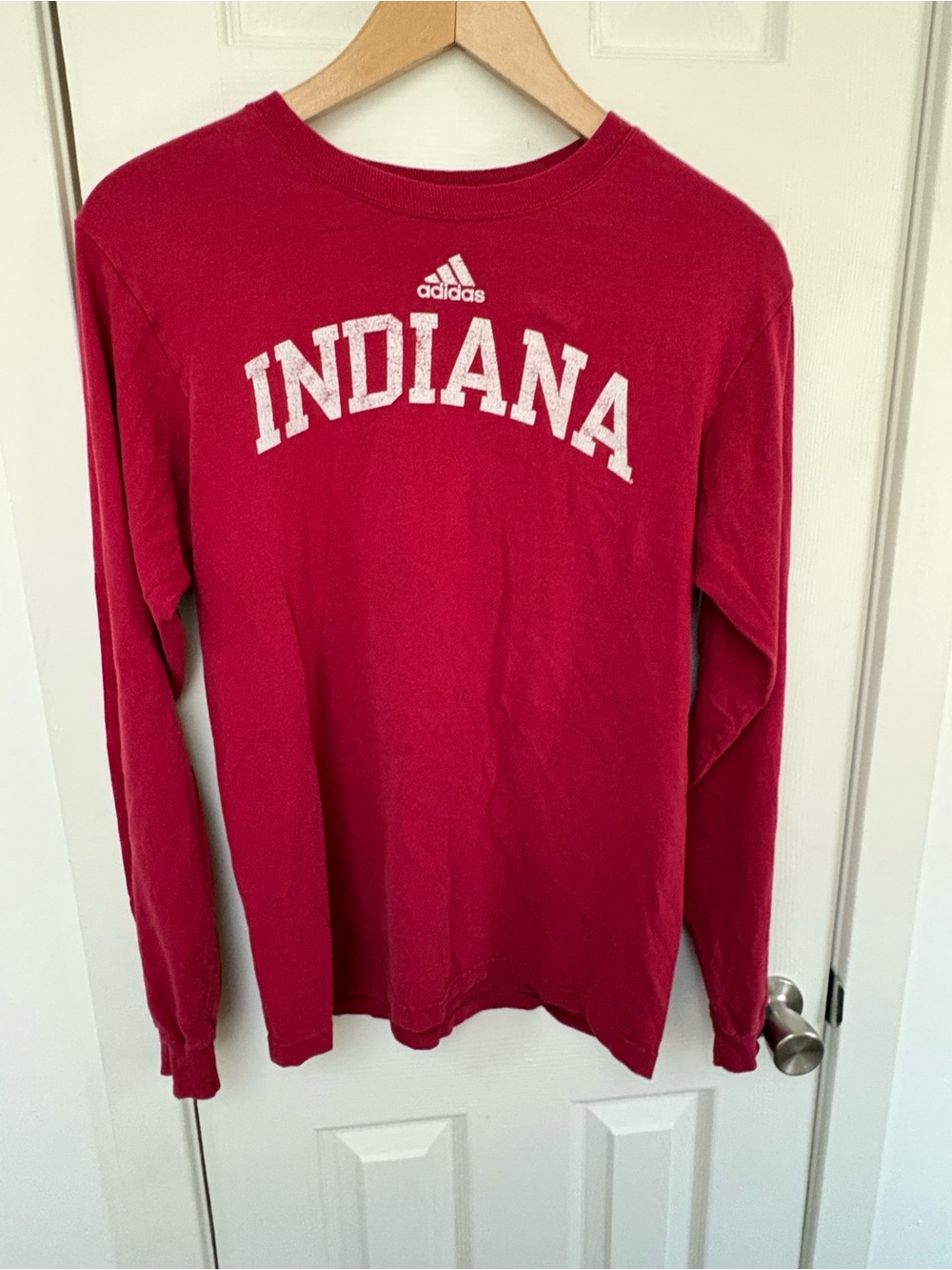 adidas Red Indiana Long Sleeve Crew Tee